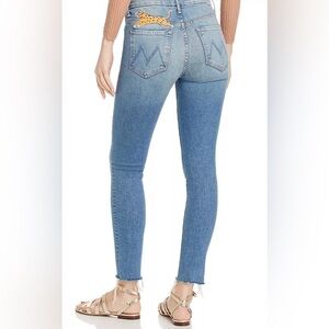 MOTHER High-Waisted Looker Ankle Fray, 
Shoot To Thrill, size 25
